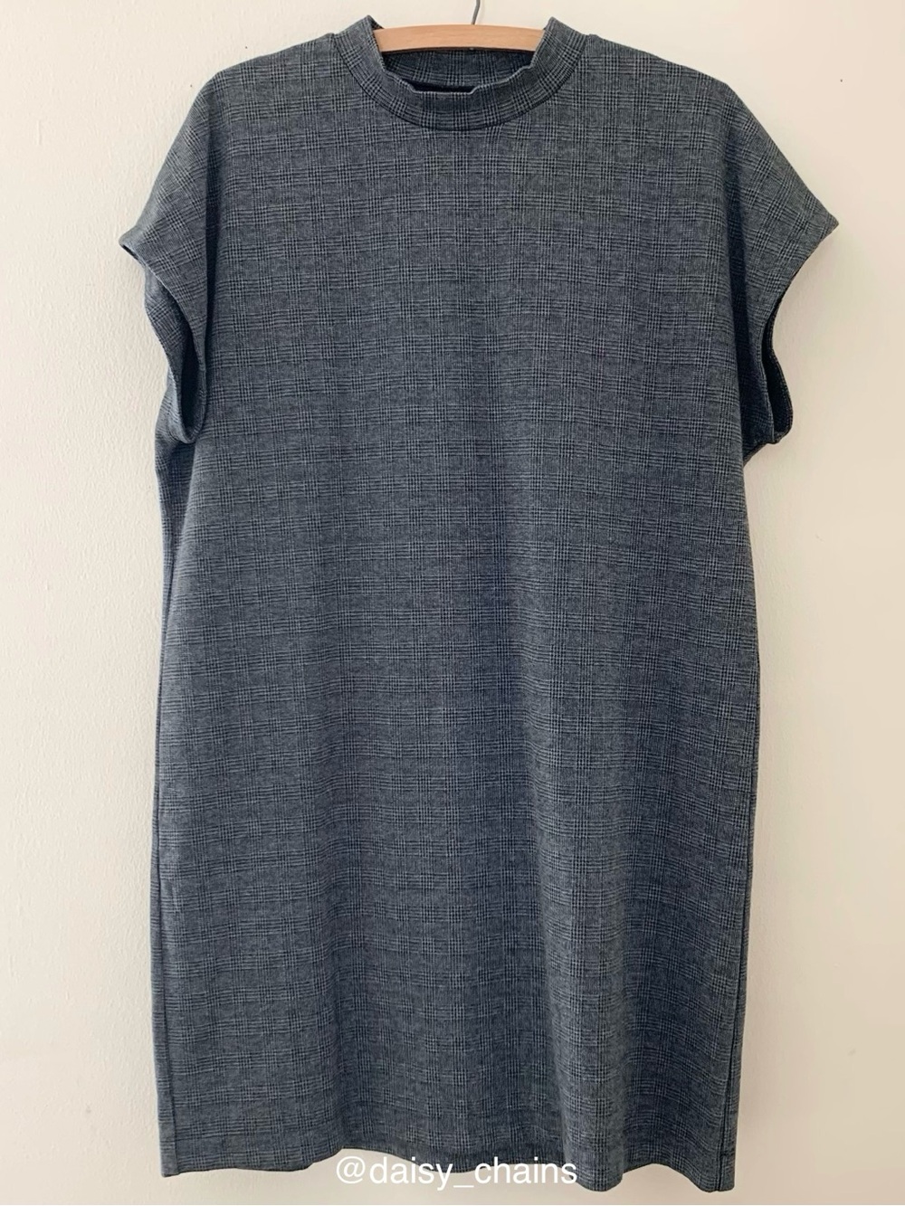 Madewell Mock Neck Plaid Knit Dress